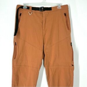Wondery Outdoor Hiking Pants Women Size XXL Orange w/Belt Multiple Zip‎ Pockets